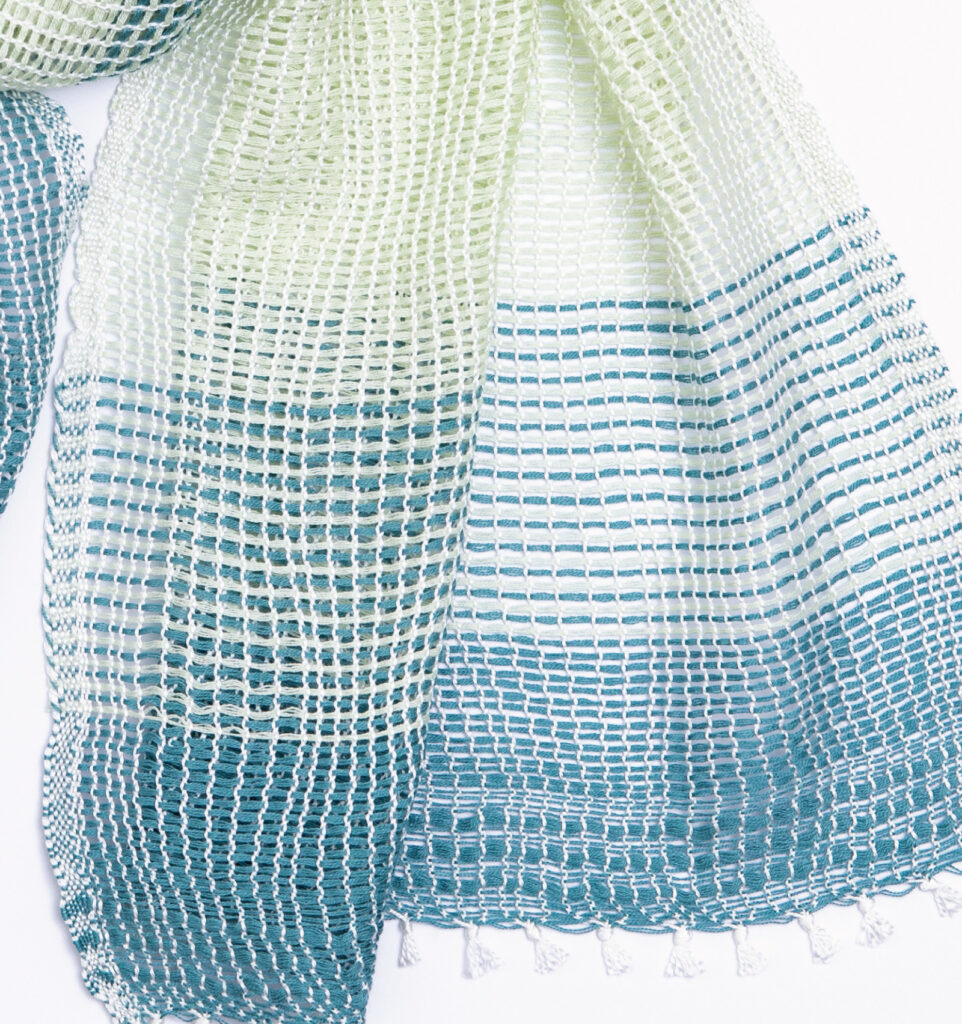 たてよろけもじり織りショートマフラー　グリーン　商品画像